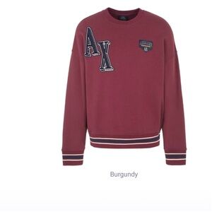 Armani Exchange sweatshirt great condition.  It is burgundy in color and xsmall